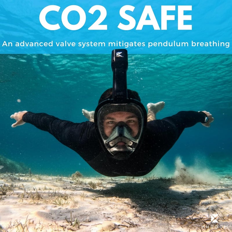 Khroom Full Face Snorkel Mask Adult | Snorkeling Gear for Adults | CO2-Safe Valve System | 3X Enlarged Tube for Easy Breathing | Scuba Mask | Diving Mask Snorkel Set - Image 4